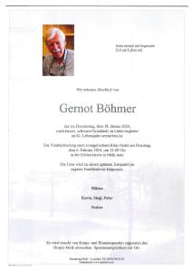 Abschied von unserem ehemaligen Obmann Dr. Gernot Böhmer